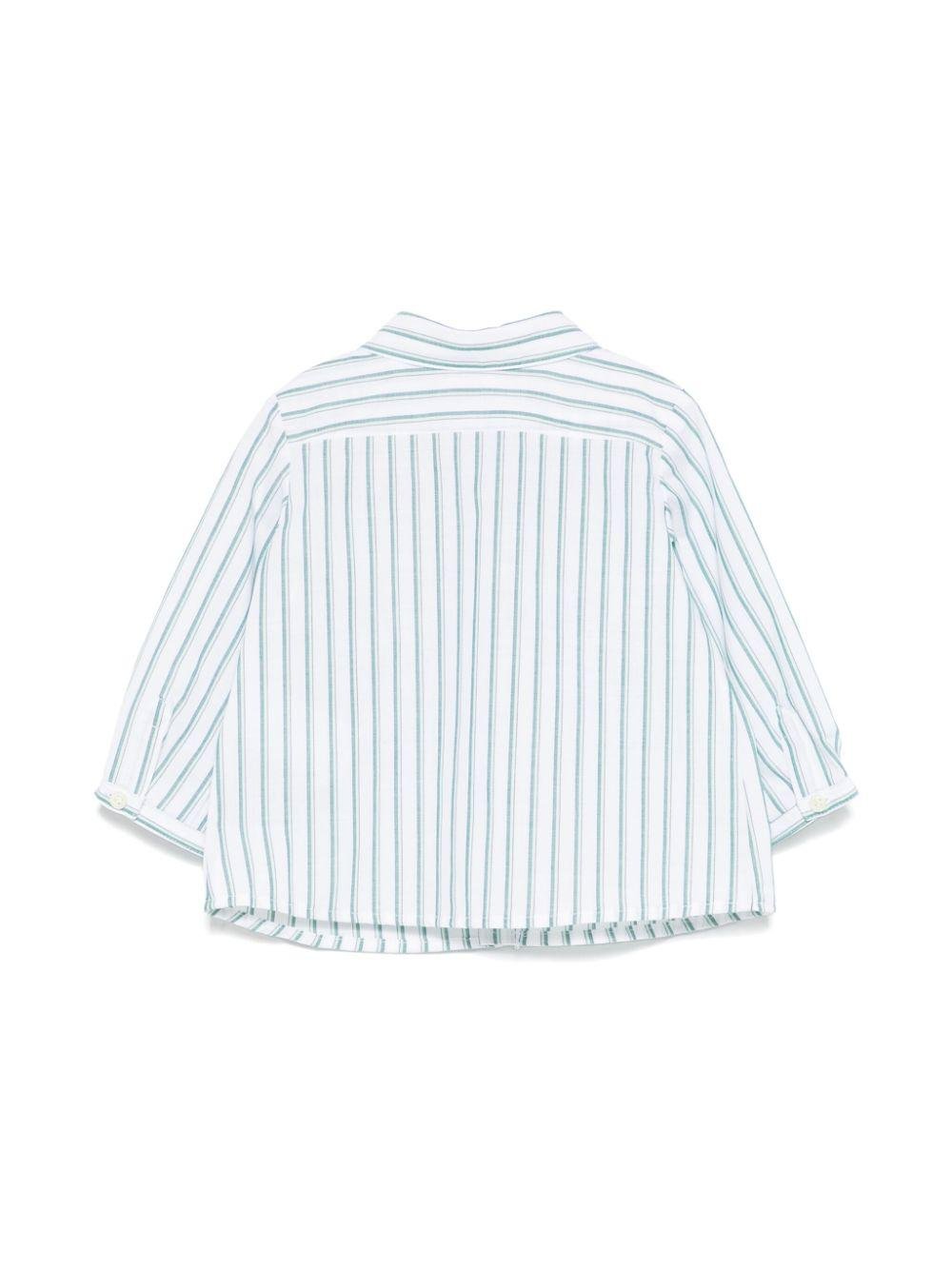 Camicia a righe per neonato Bonpoint bianco con colletto classico - Rubino Kids