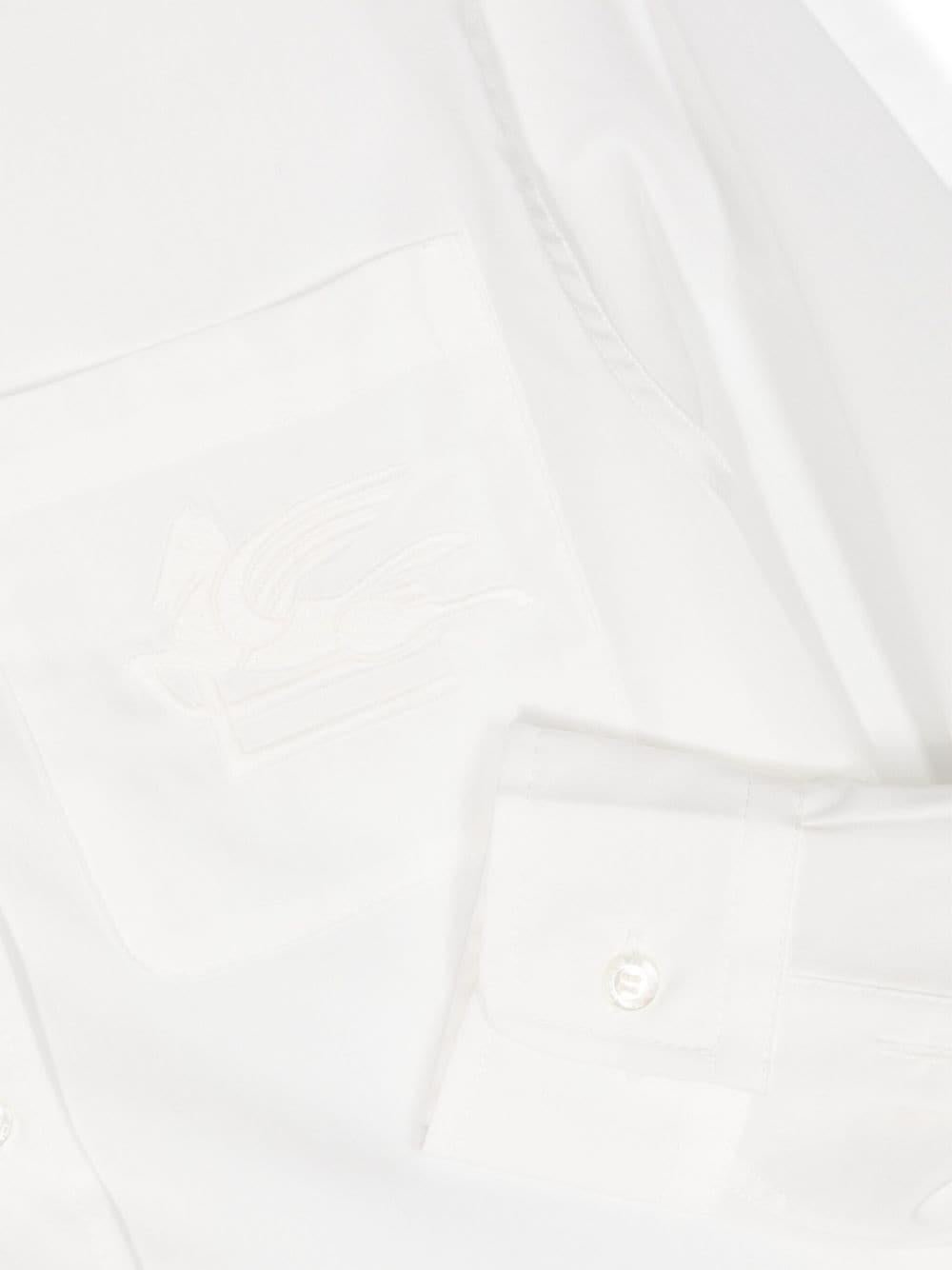 Camicia con logo ricamato per bambino ETRO KIDS bianco con orlo curvo - Rubino Kids