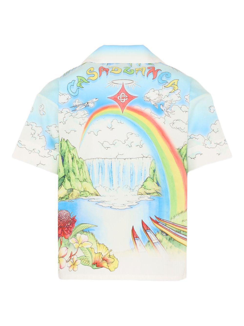 Camicia da bambino Casablanca Kids blu con stampa grafica - Rubino Kids