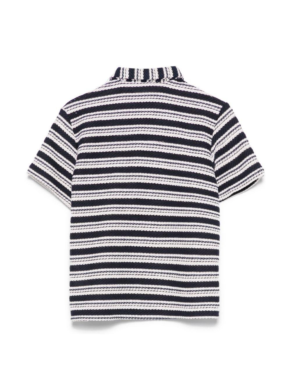 Camicia in maglia per bambino Paolo Pecora Kids blu con colletto alla cubana - Rubino Kids