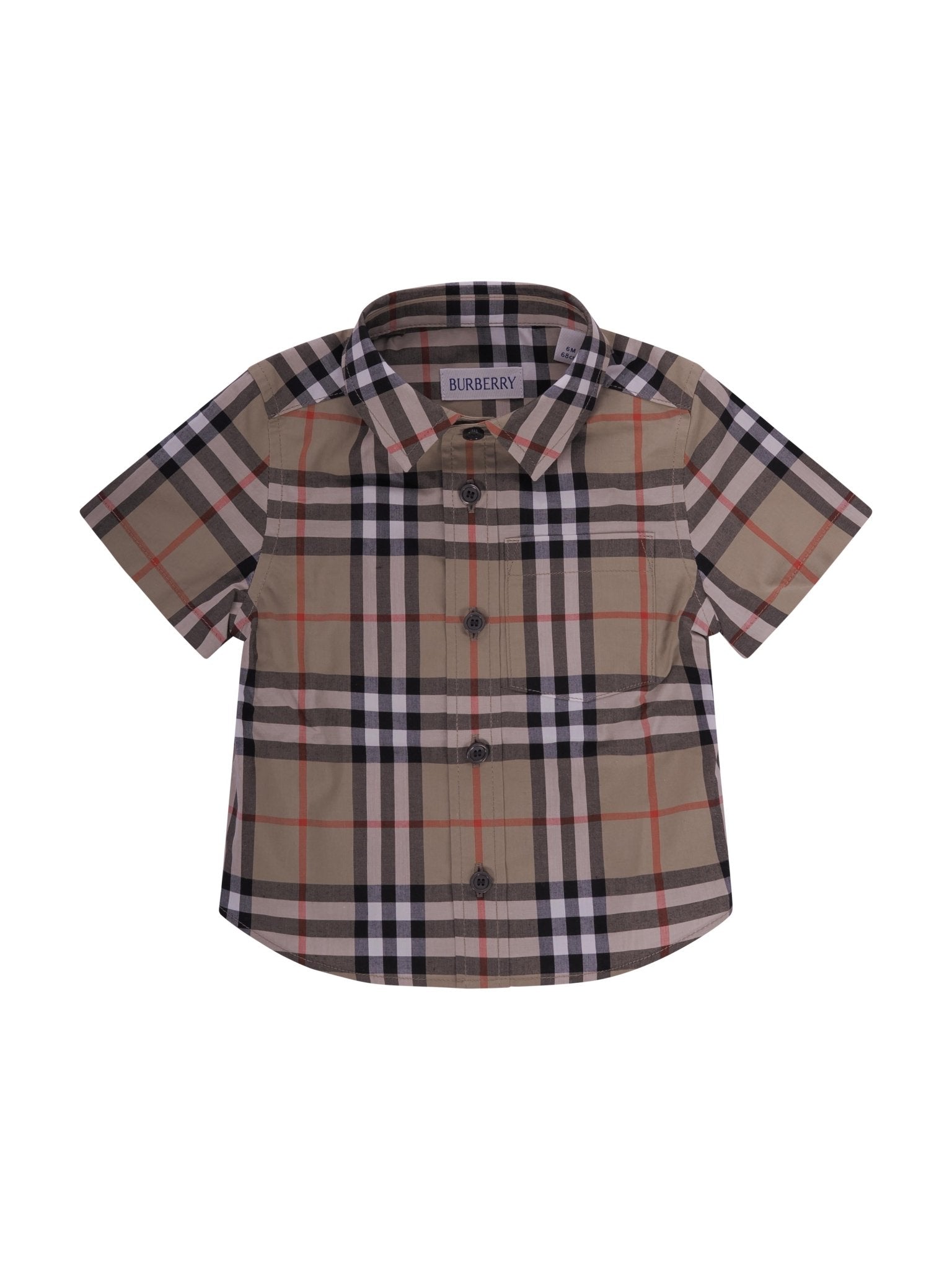 Camicia neonato Burberry Kids beige con motivo a quadri - Rubino Kids