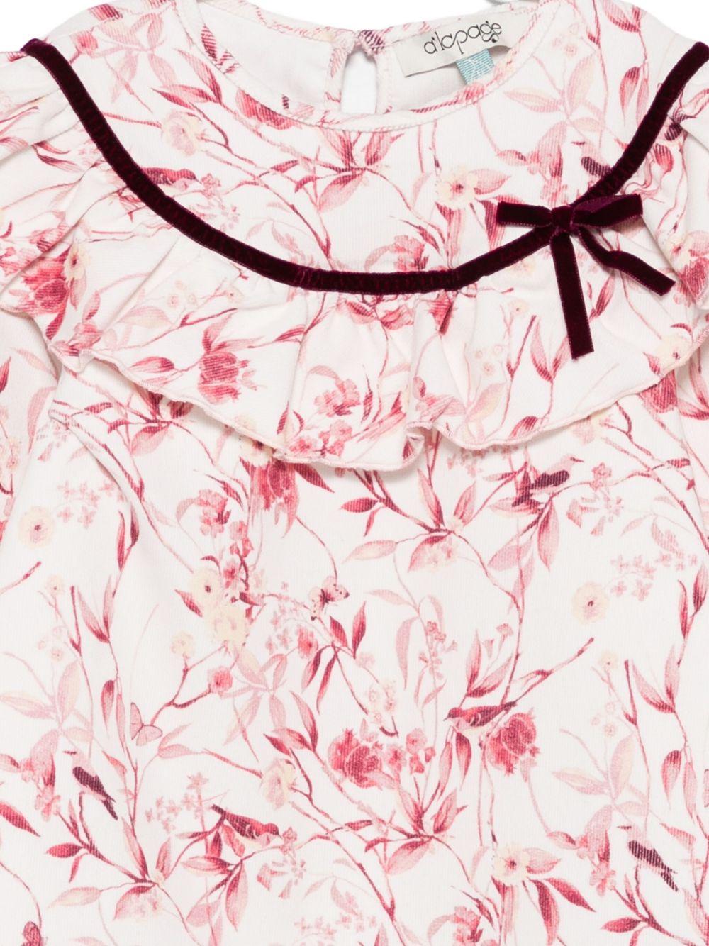 Camicia per bambina A'lapage rosa stampa floreale - Rubino Kids