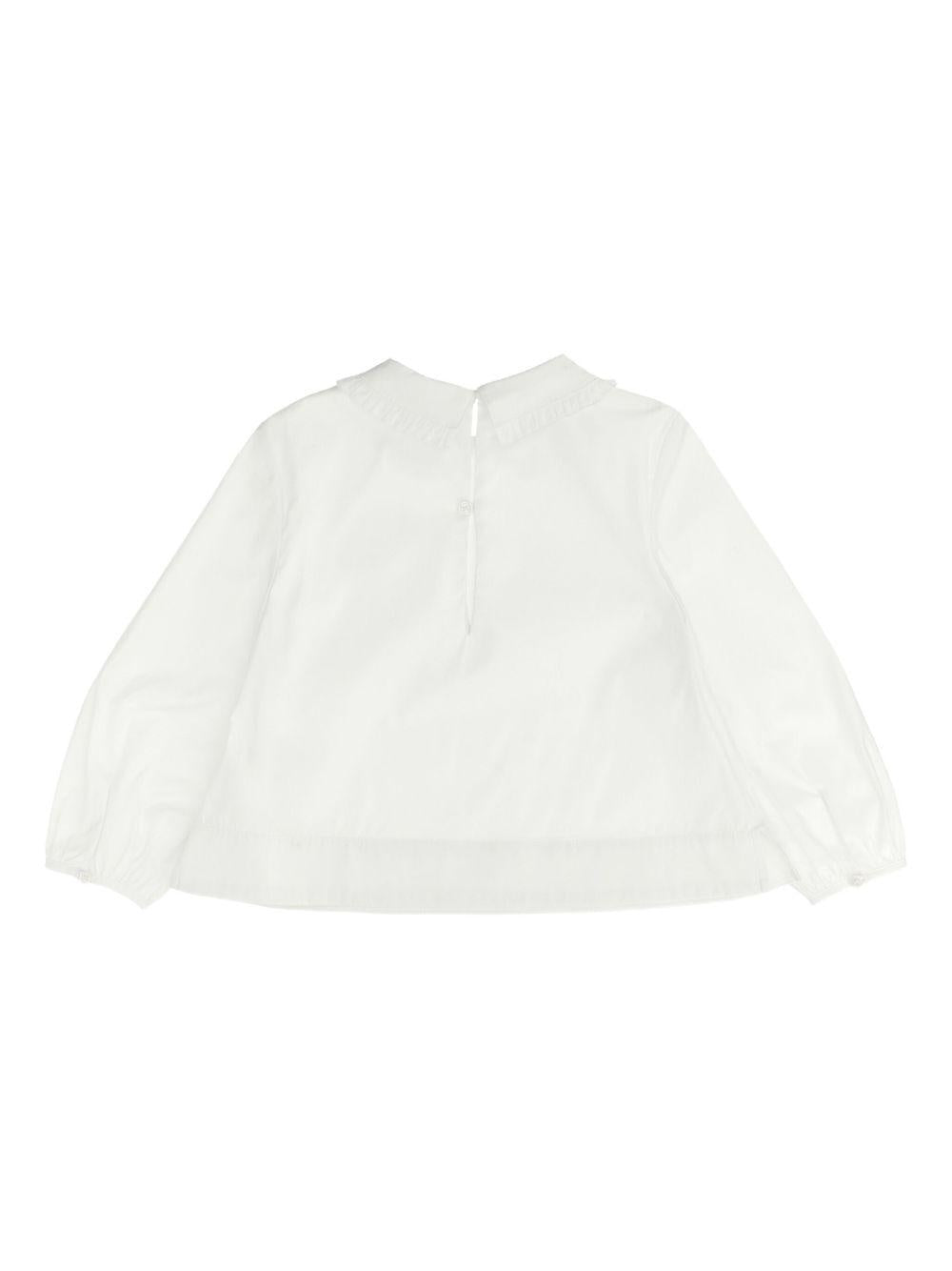 Camicia per bambina Burberry Kids bianco con motivo cavaliere - Rubino Kids