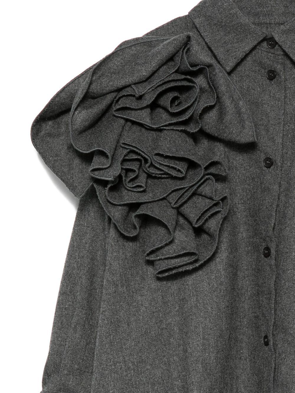 Camicia per bambina Douuod Kids grigia con volant - Rubino Kids