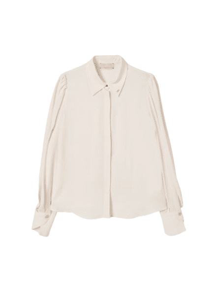 Camicia per bambina Elisabetta Franchi La Mia Bambina beige con colletto classico - Rubino Kids