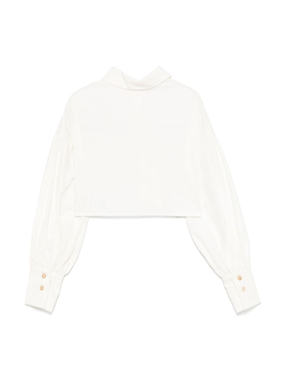 Camicia per bambina Elisabetta Franchi La Mia Bambina bianco con applicazione in pizzo - Rubino Kids