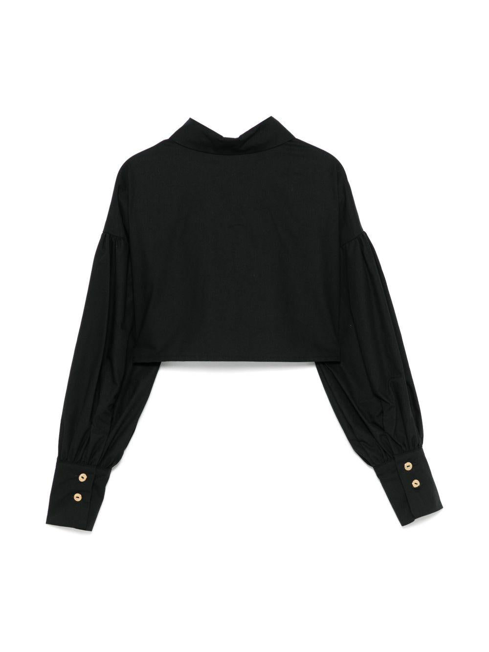 Camicia per bambina Elisabetta Franchi La Mia Bambina nero con applicazione in pizzo - Rubino Kids