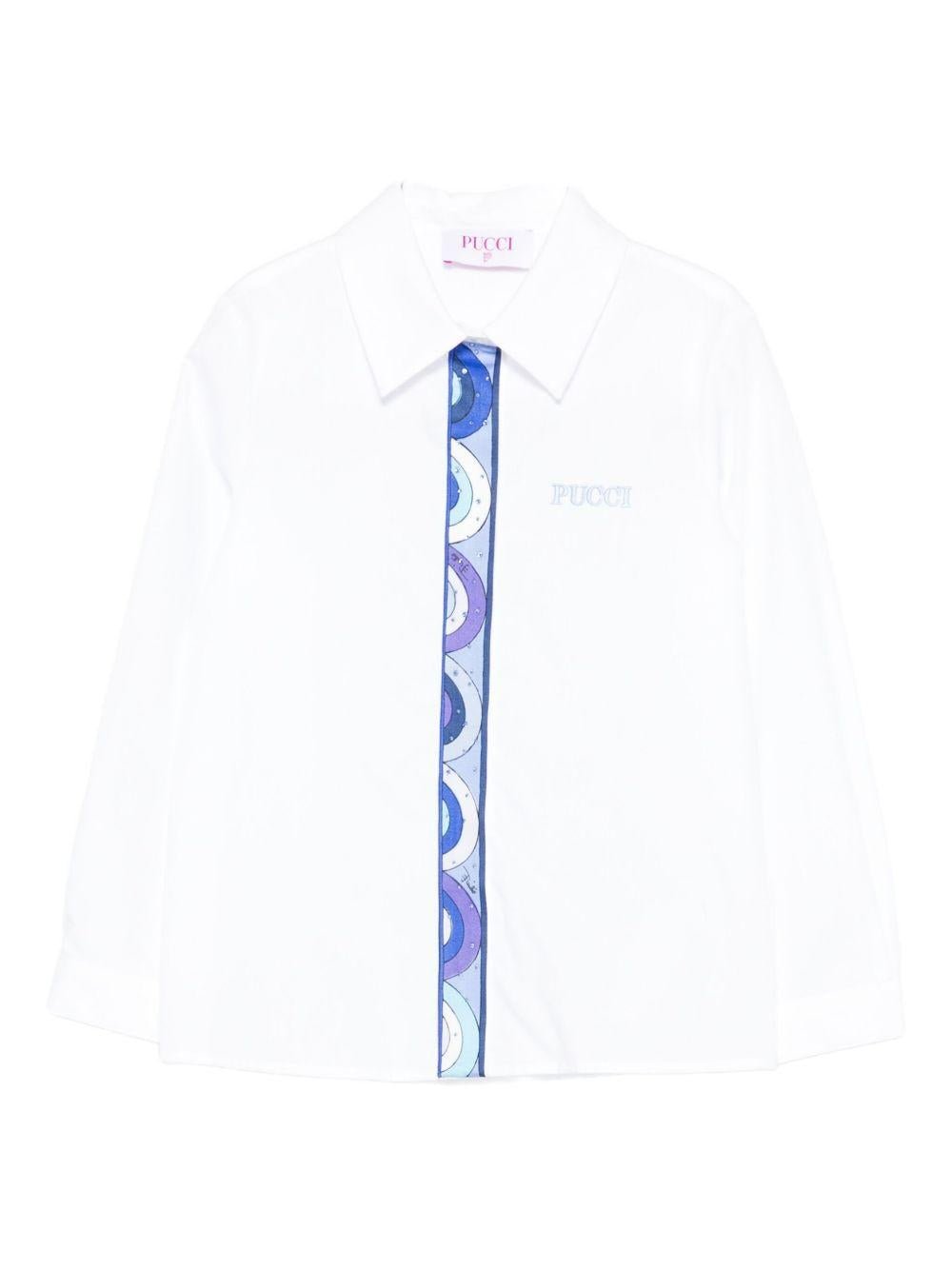 Camicia per bambina Emilio Pucci Junior bianco con stampa grafica - Rubino Kids