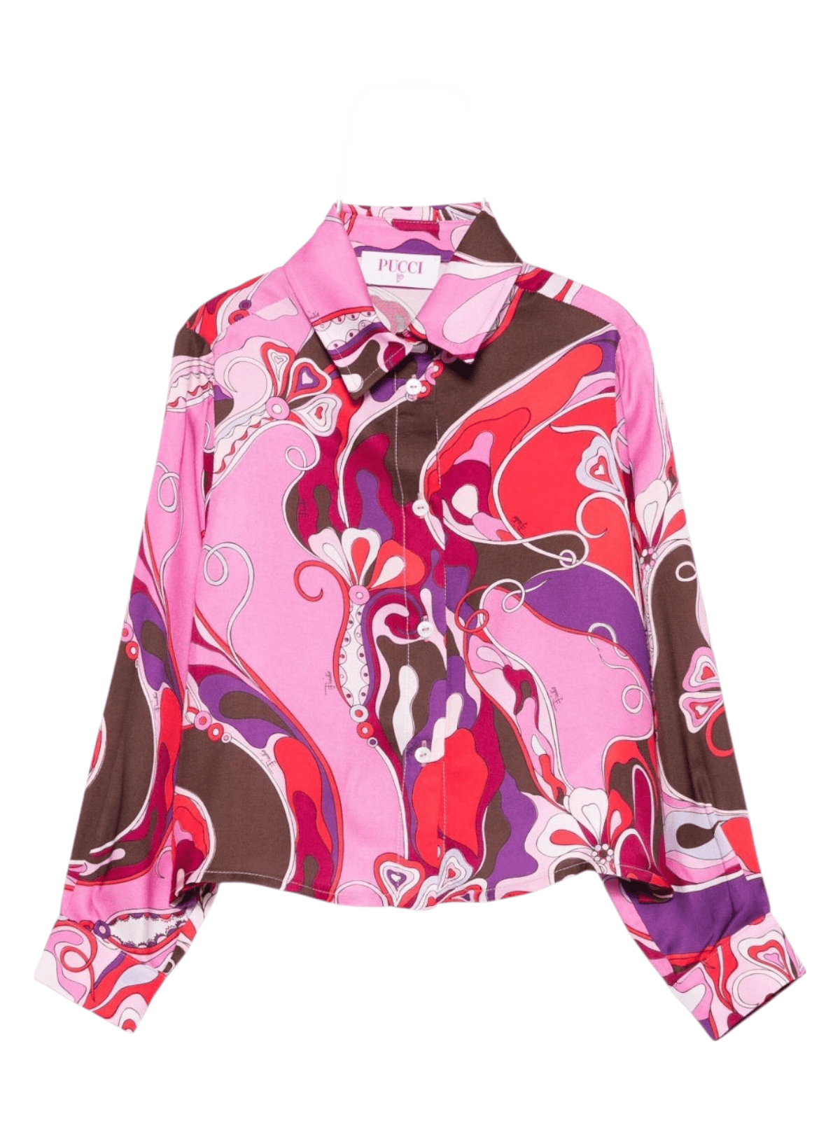 Camicia per bambina Emilio Pucci Junior rosa con stampa floreale - Rubino Kids