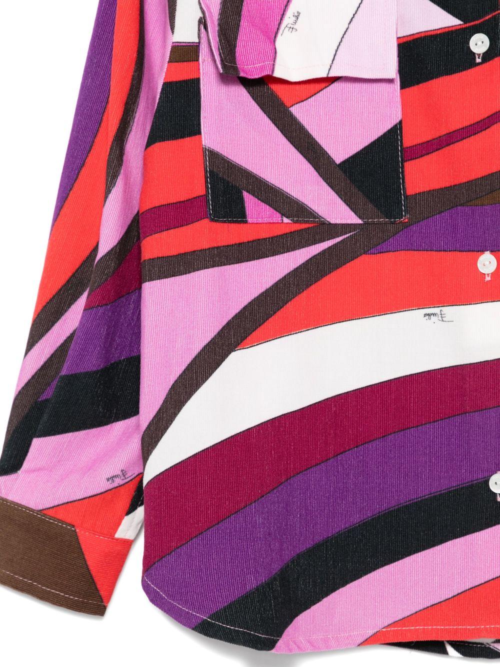 Camicia per bambina Emilio Pucci Junior rosa con stampa geometrica - Rubino Kids