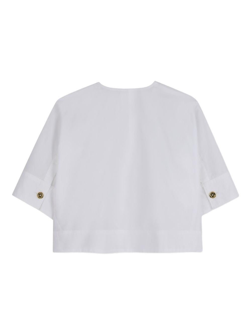 Camicia per bambina Givenchy Kids bianca a maniche corte con bottoni - Rubino Kids