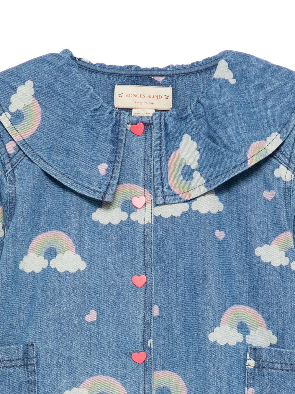 Camicia per bambina Konges Sløjd in denim con stampa arcobaleno - Rubino Kids