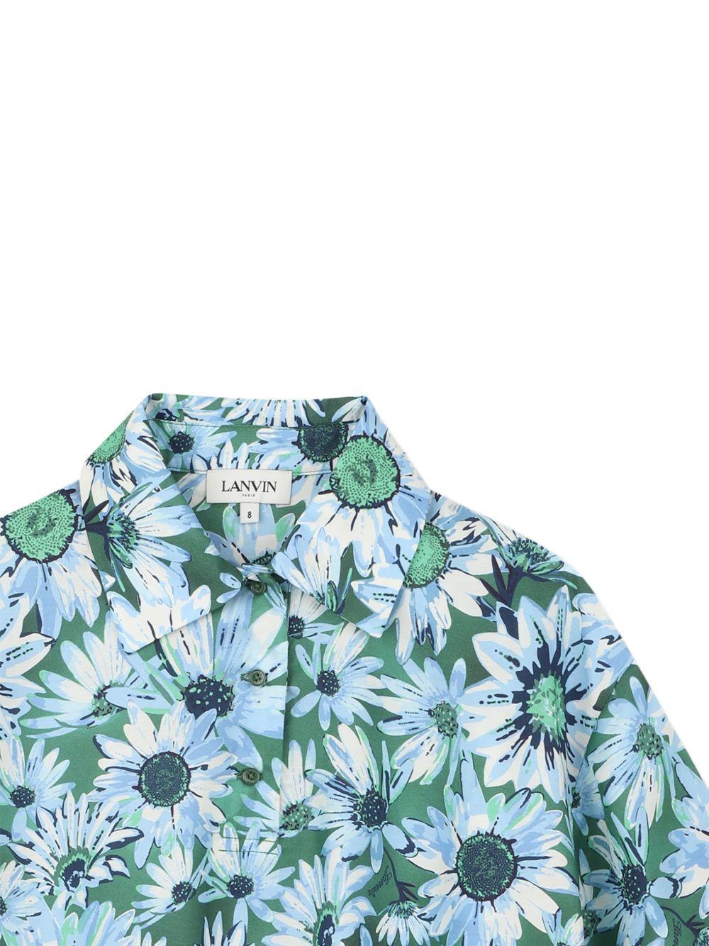 Camicia per bambina Lanvin Enfant multicolor con stampa a fiori - Rubino Kids