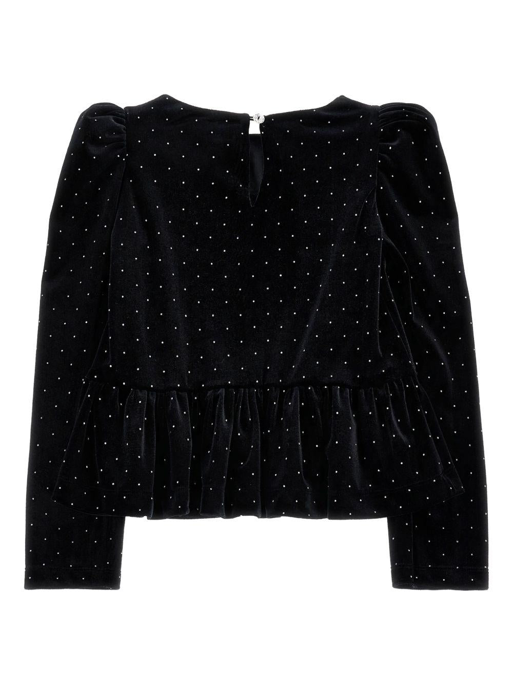 Camicia per bambina Monnalisa nero a pois - Rubino Kids