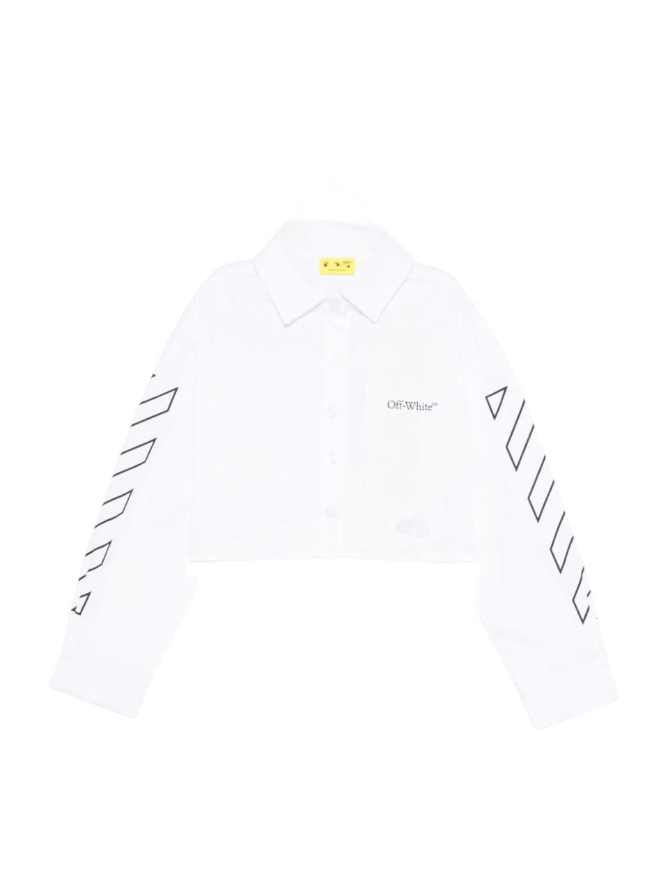 Camicia per bambina Off - White Kids bianco modello crop - Rubino Kids