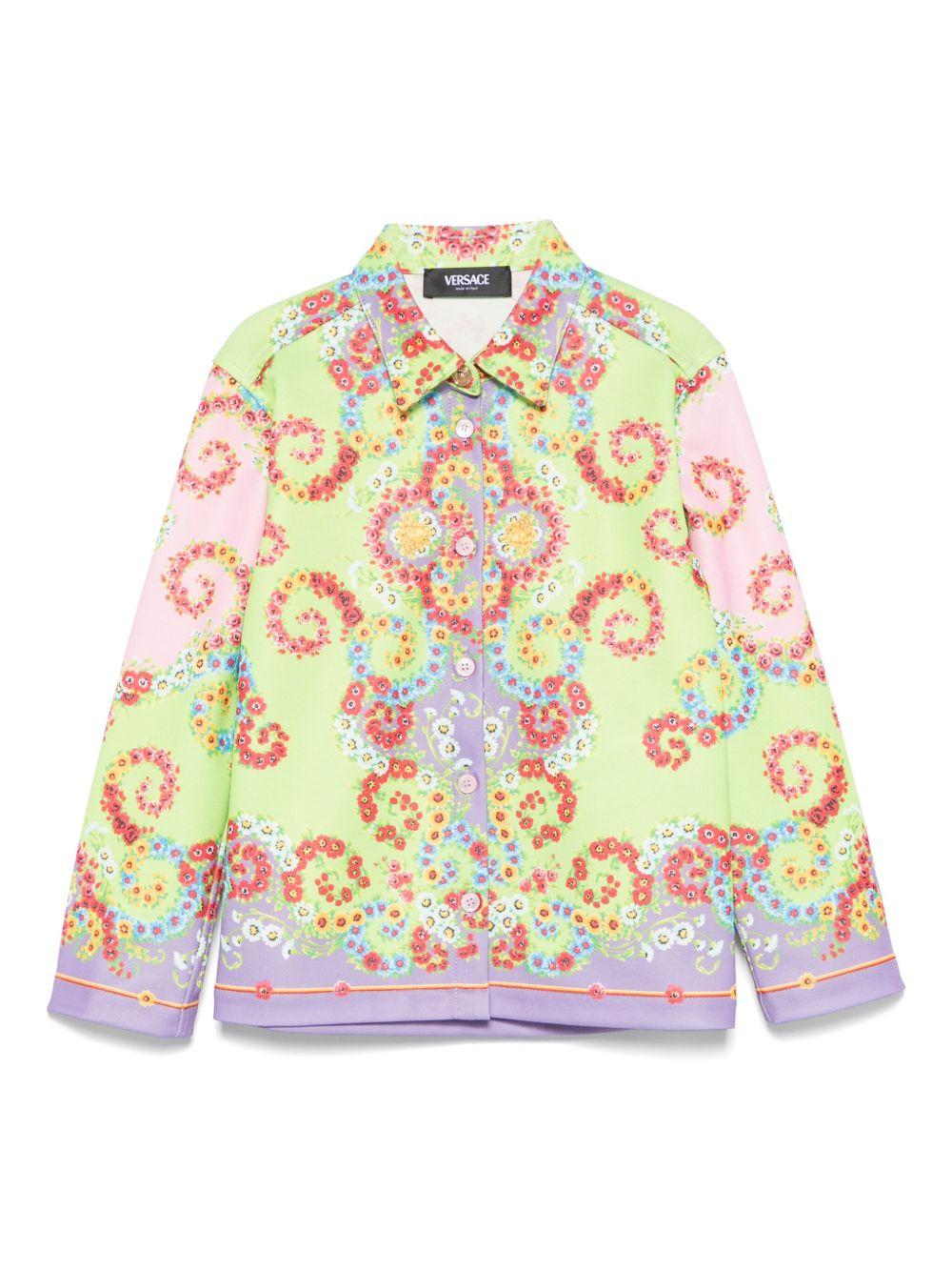 Camicia per bambina Versace Kids multicolore con testa di Medusa - Rubino Kids