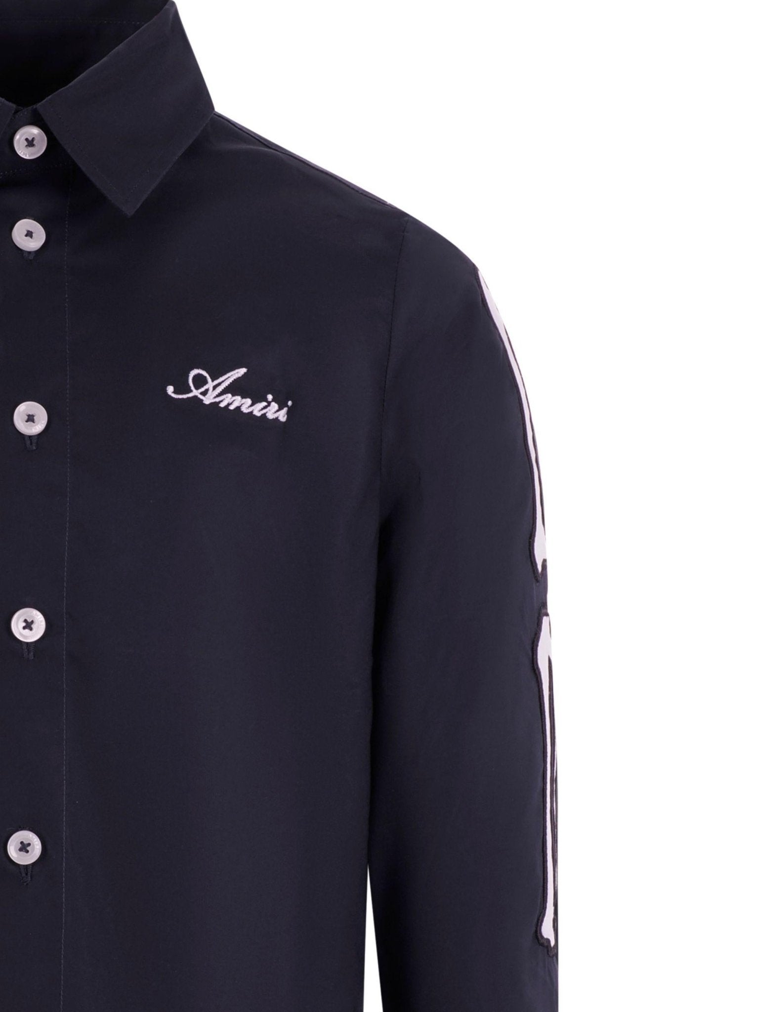 Camicia per bambino Amiri Kids nera con applicazione ossa - Rubino Kids