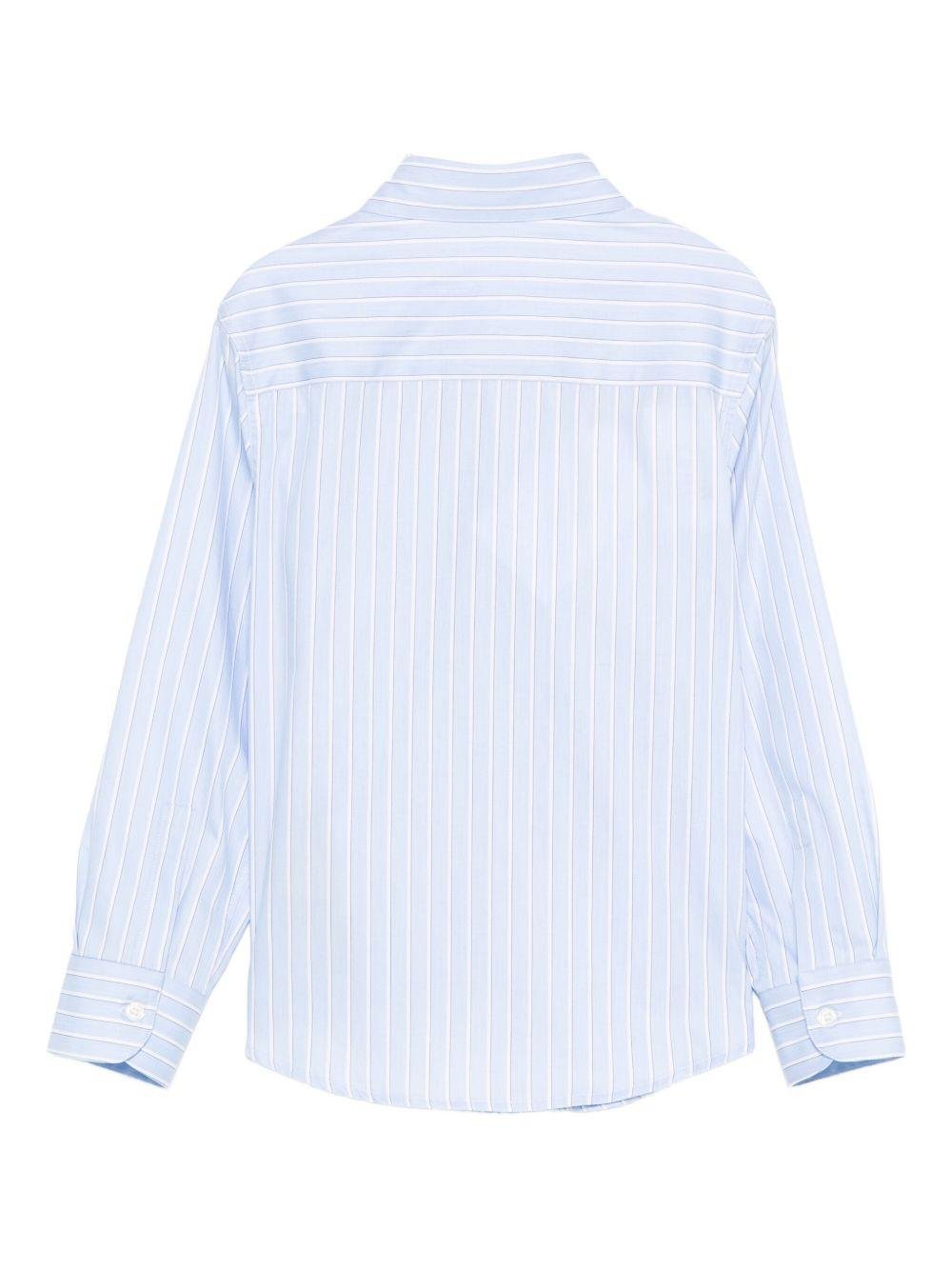 Camicia per bambino Balmain Kids azzurra con strisce verticali - Rubino Kids