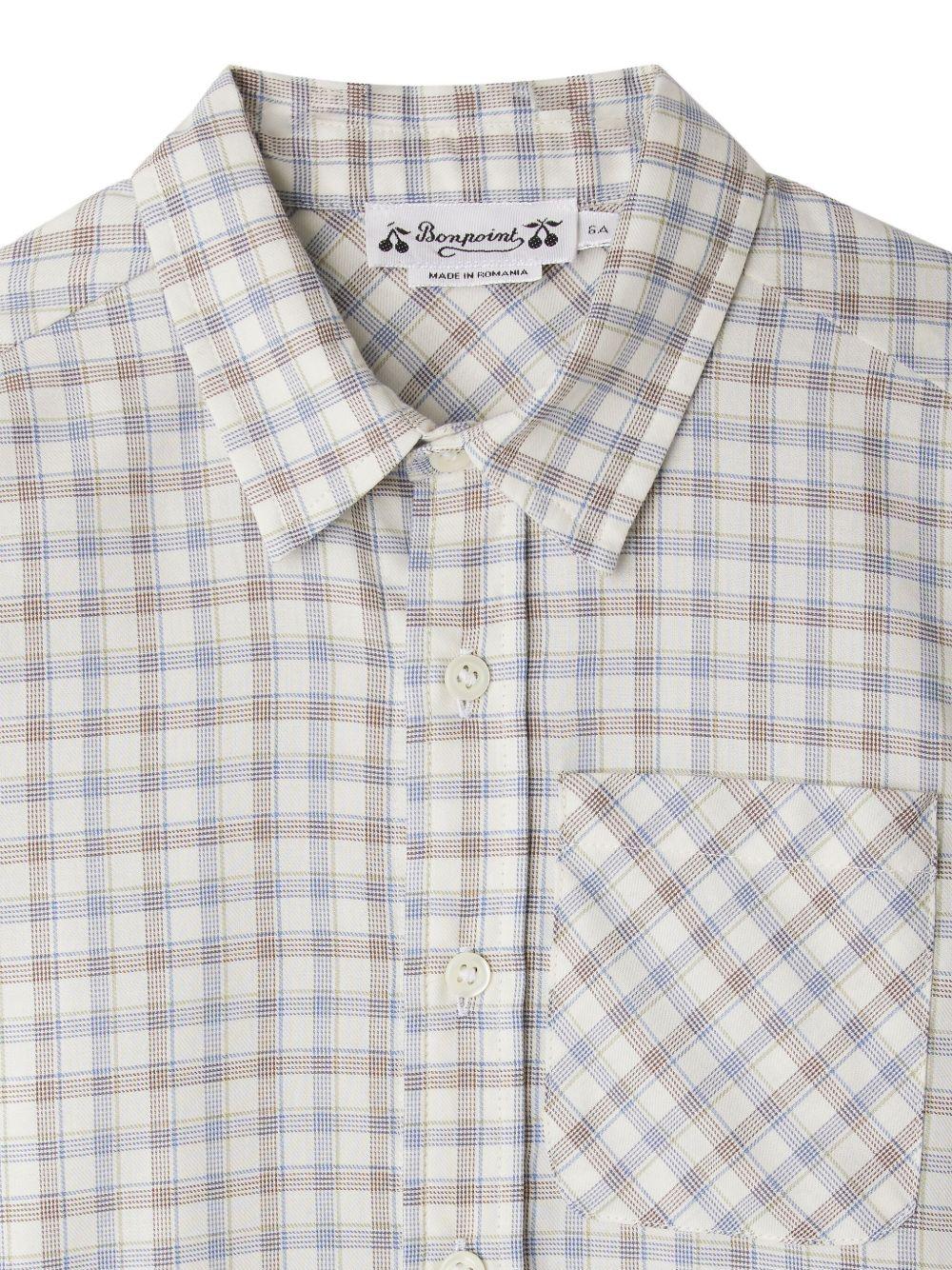 Camicia per bambino Bonpoint bianco con motivo a quadri - Rubino Kids