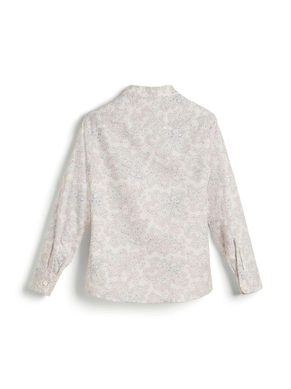 Camicia per bambino Brunello Cucinelli Kids bianco con stampa paisley - Rubino Kids