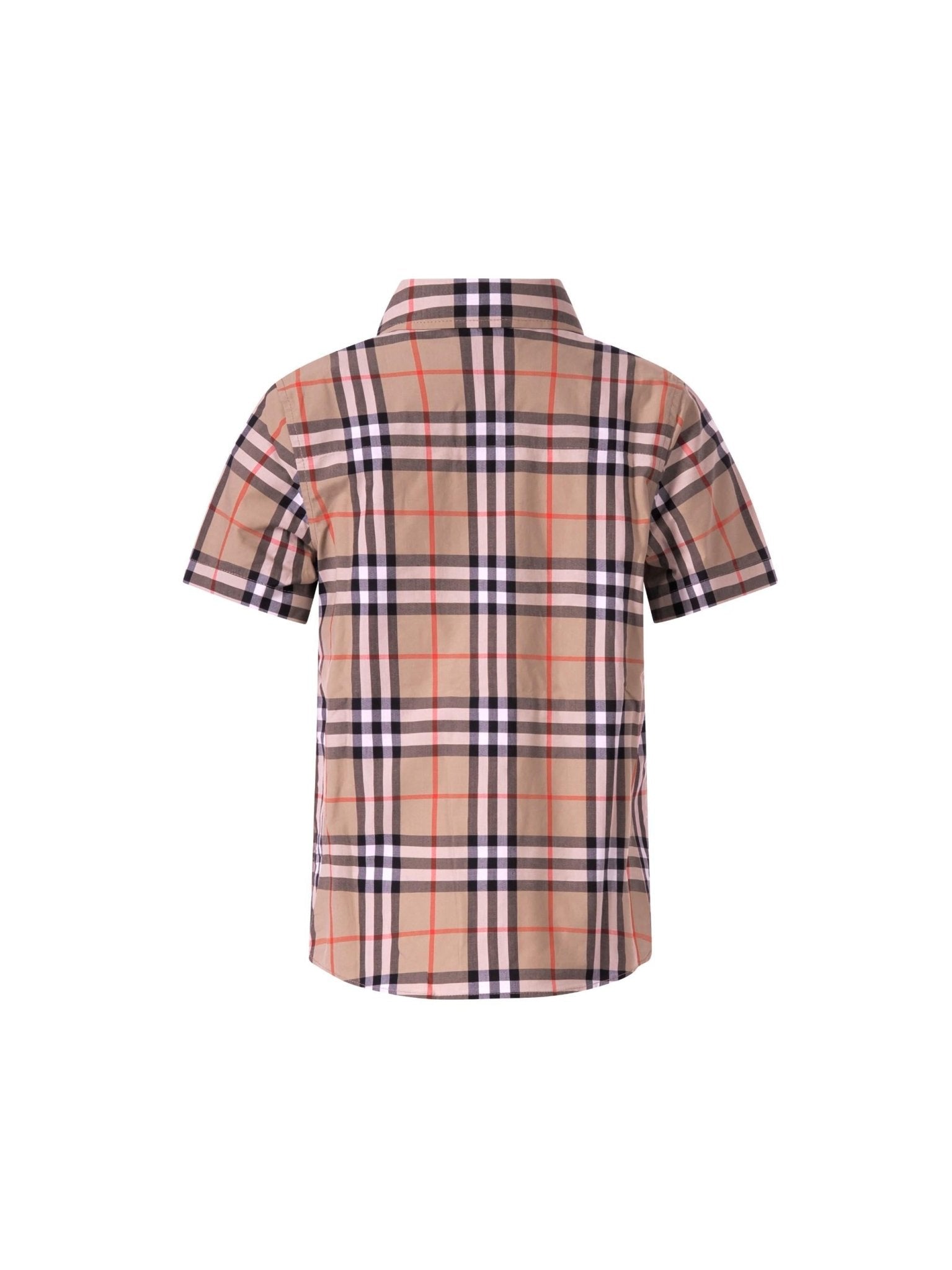 Camicia per bambino Burberry Kids beige con caratteristico motivo Vintage Check all - over - Rubino Kids