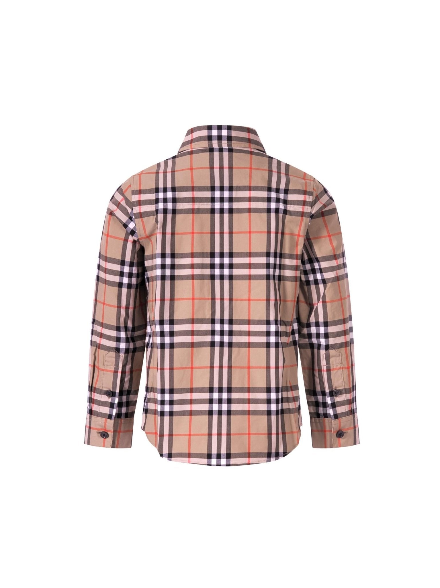 Camicia per bambino Burberry Kids beige con colletto a punta - Rubino Kids