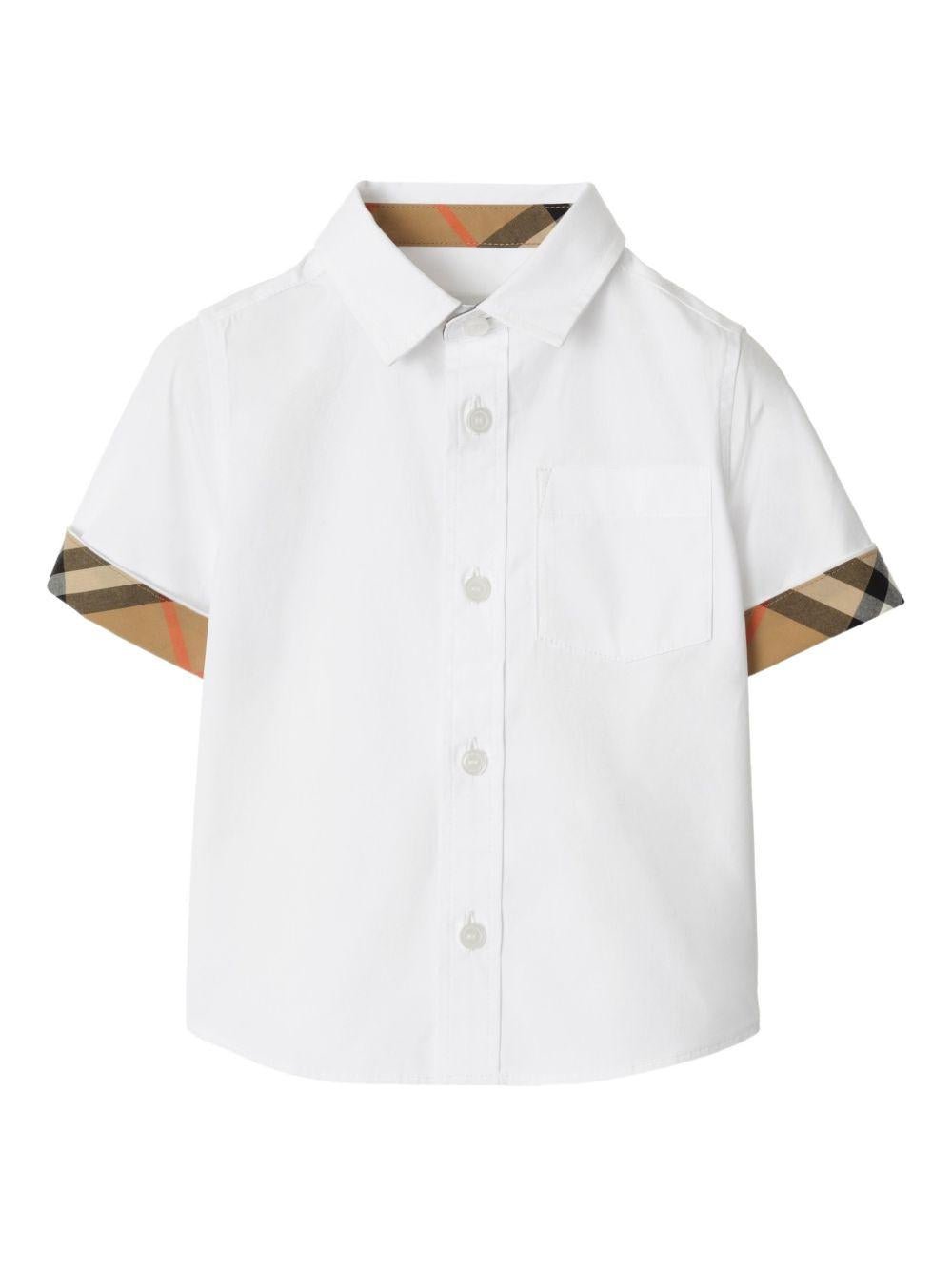 Camicia per bambino Burberry Kids bianca con colletto a punta - Rubino Kids
