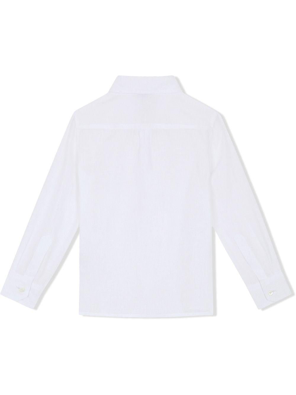 Camicia per bambino Dolce & Gabbana Kids bianco con ricamo logo - Rubino Kids