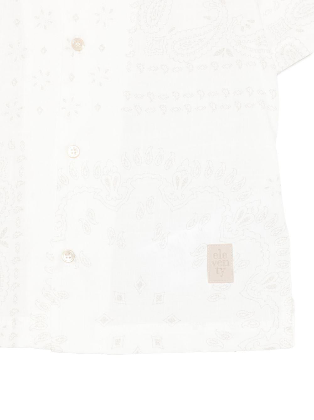 Camicia per bambino Eleventy Kids bianca con design a fantasia - Rubino Kids
