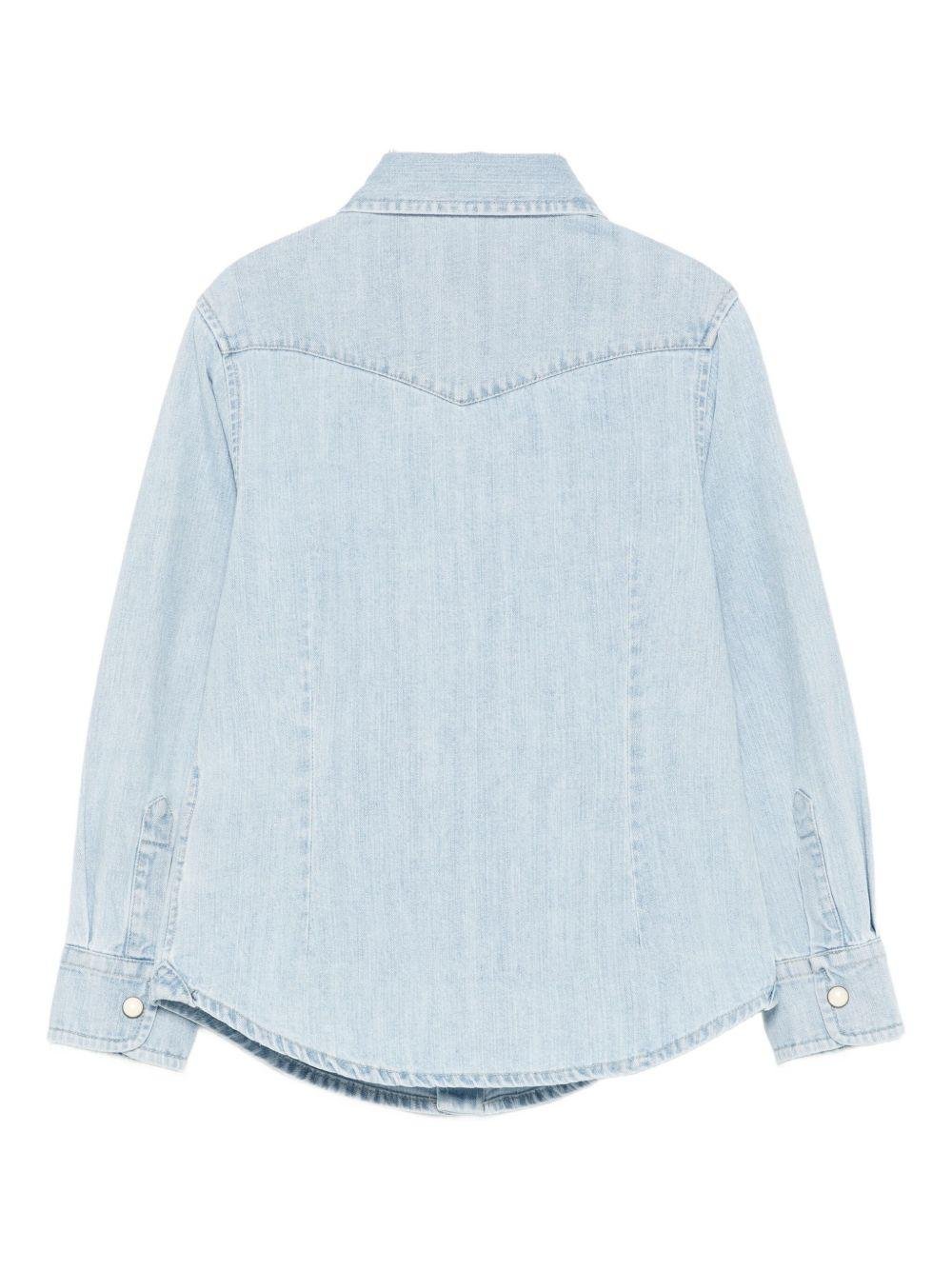 Camicia per bambino Eleventy Kids denim con toppa con logo - Rubino Kids