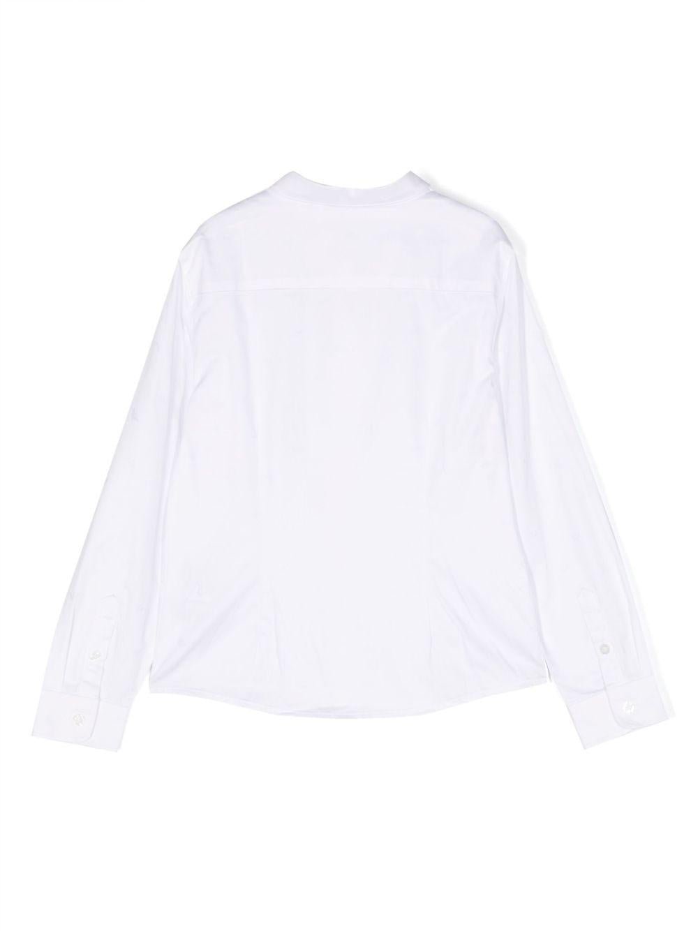 Camicia per bambino Emporio Armani Kids bianca con logo jacquard - Rubino Kids