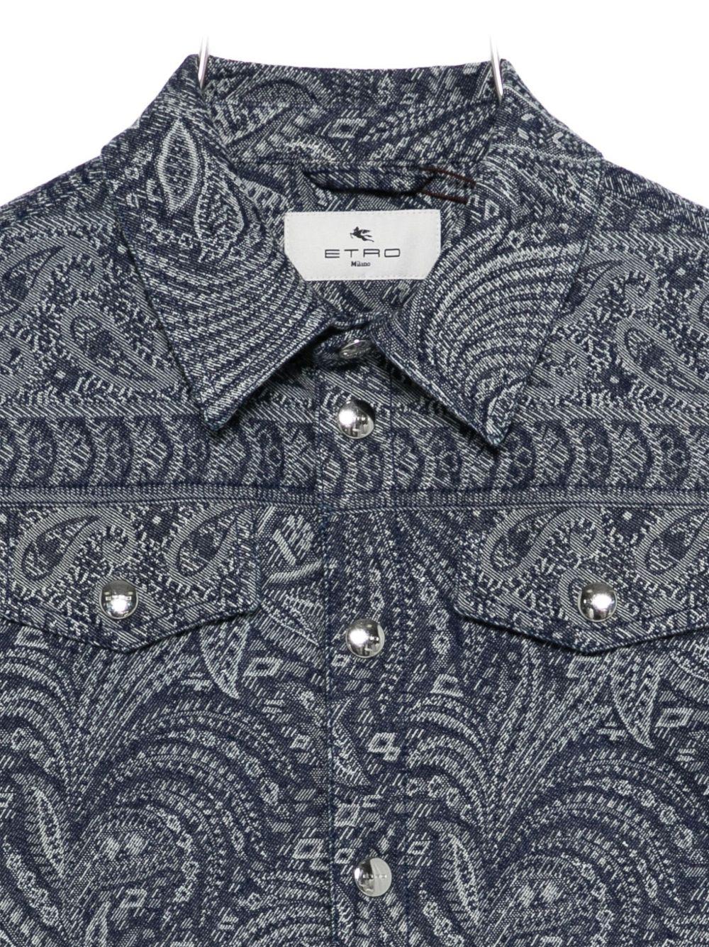 Camicia per bambino ETRO KIDS blu con stampa paisley - Rubino Kids