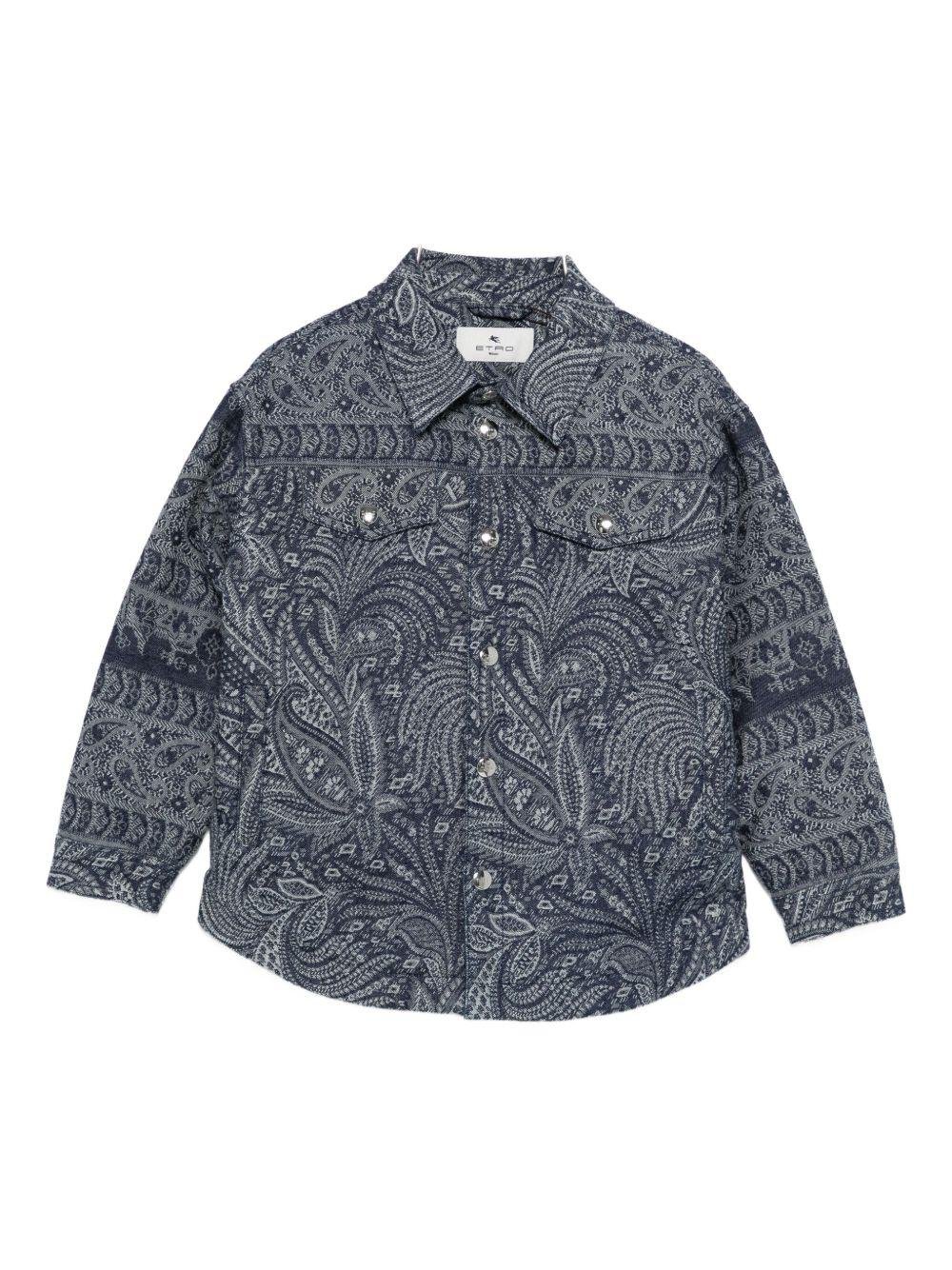 Camicia per bambino ETRO KIDS blu con stampa paisley - Rubino Kids