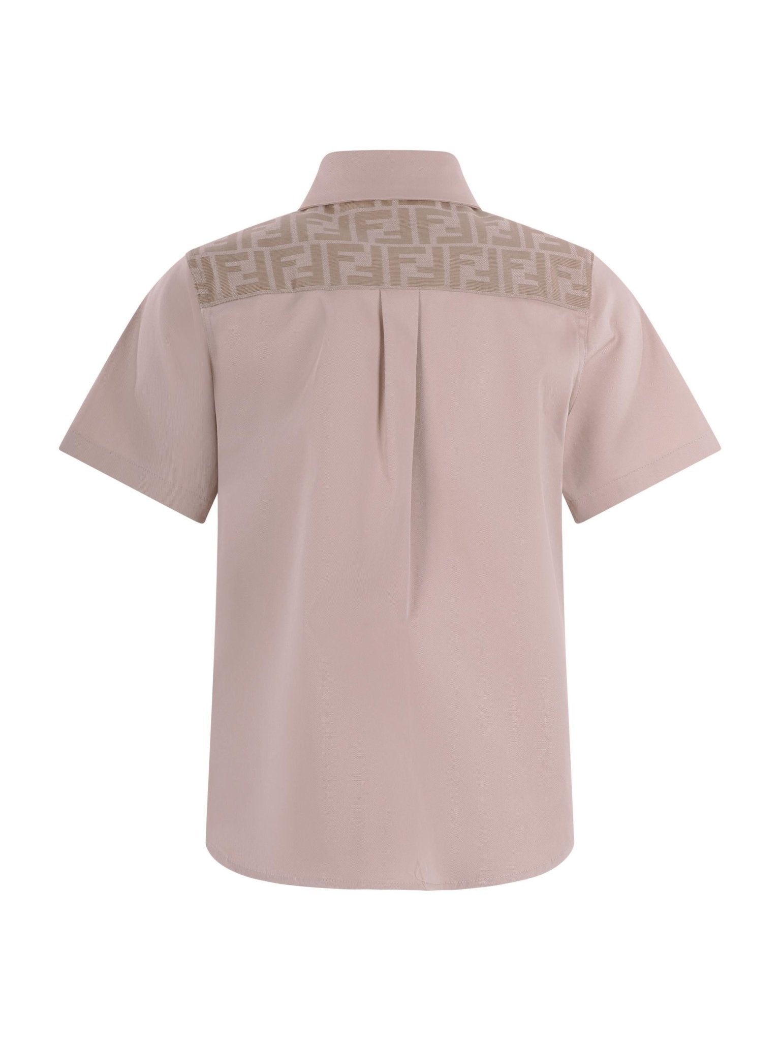Camicia per bambino Fendi Kids beige con caratteristico monogramma FF - Rubino Kids