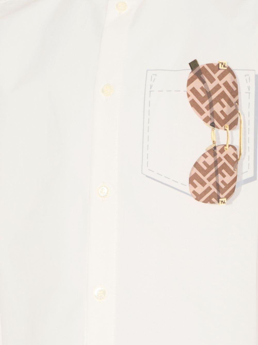 Camicia per bambino Fendi Kids bianca con stampa grafica sul davanti - Rubino Kids