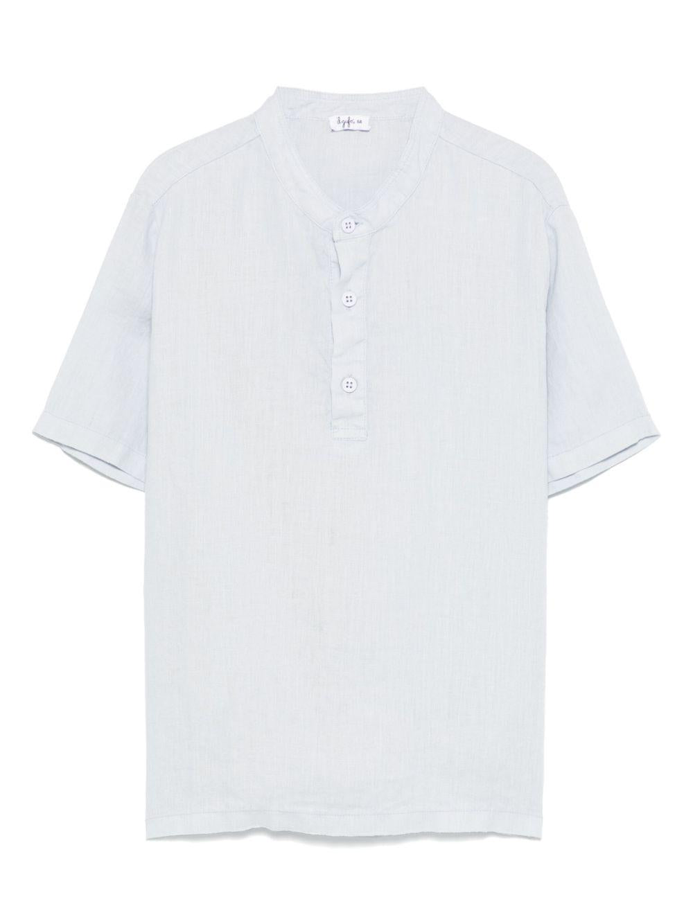 Camicia per bambino Il Gufo azzurro in lino - Rubino Kids