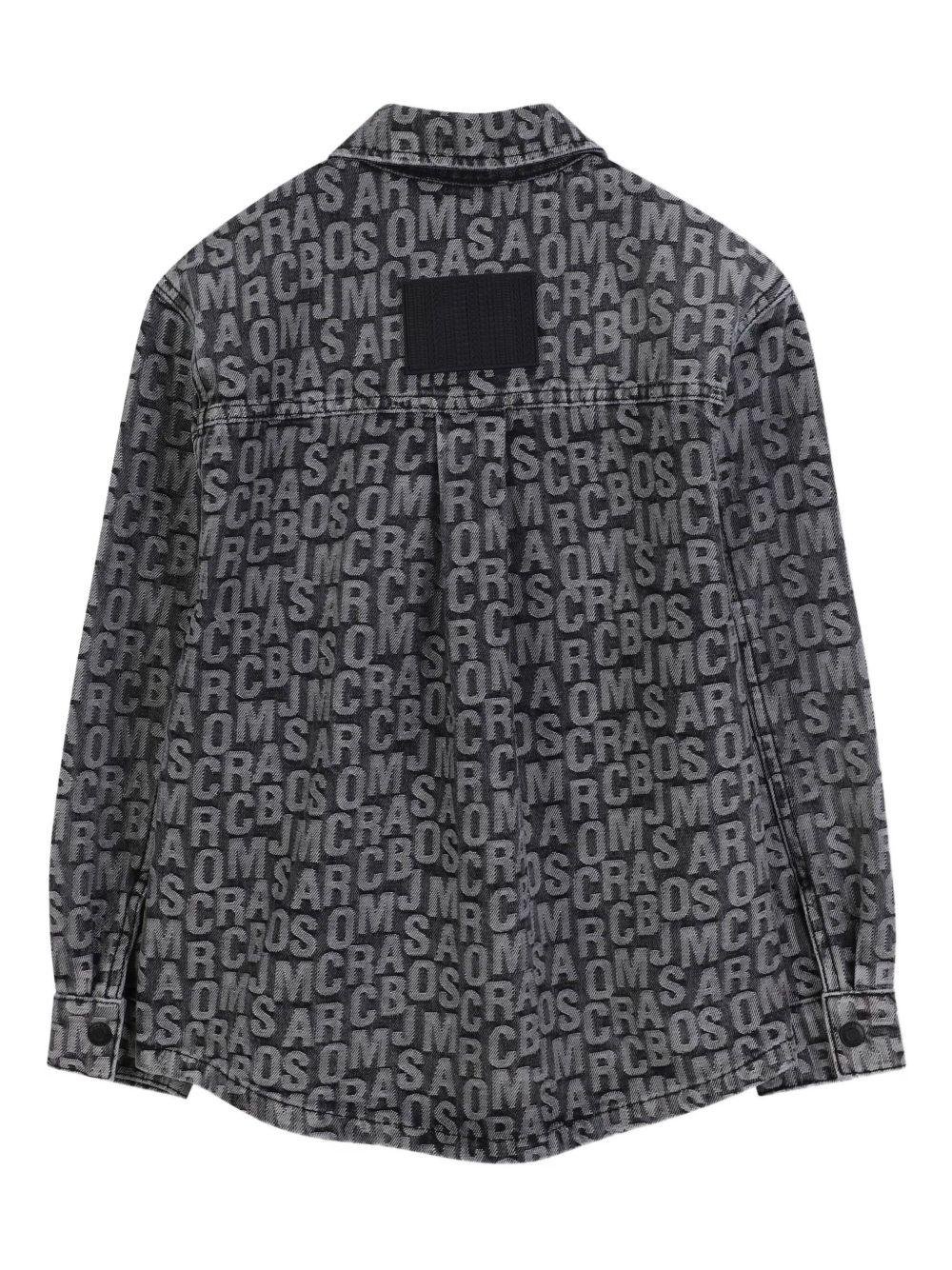 Camicia per bambino Marc Jacobs Kids nera con logo jacquard - Rubino Kids