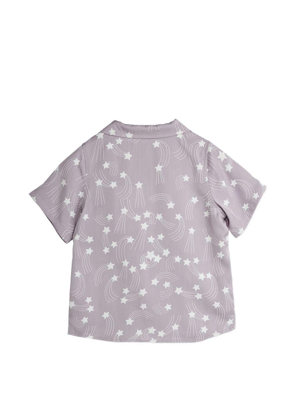 Camicia per bambino Mini Rodini viola con stampa all - over stelle - Rubino Kids