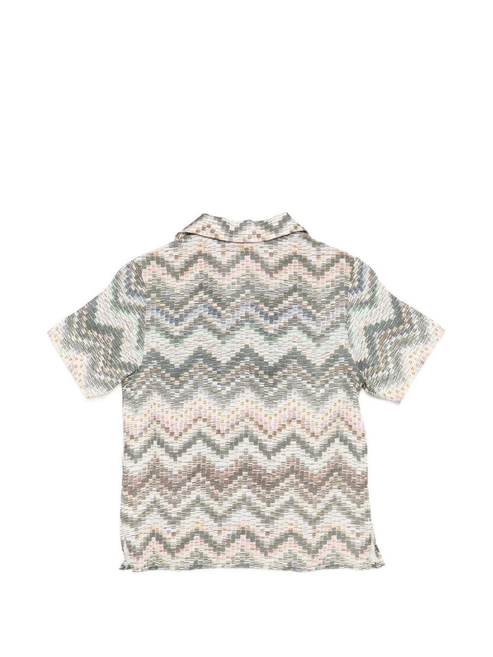 Camicia per bambino Missoni Kids beige con motivo all - over - Rubino Kids
