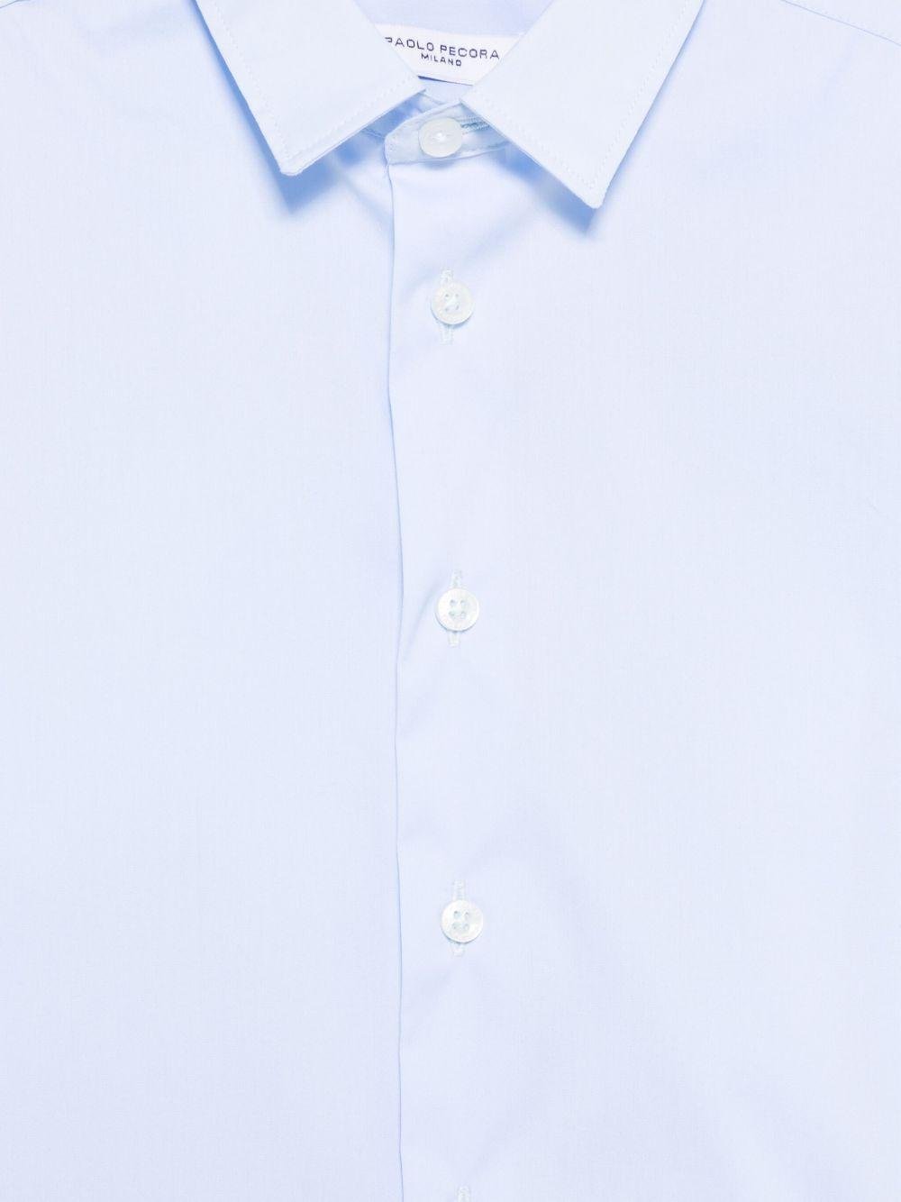 Camicia per bambino Paolo Pecora Kids azzurro con mini etichetta con logo - Rubino Kids