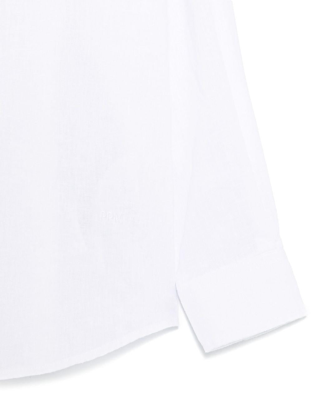 Camicia per bambino Paolo Pecora Kids bianco con ricamo logo - Rubino Kids