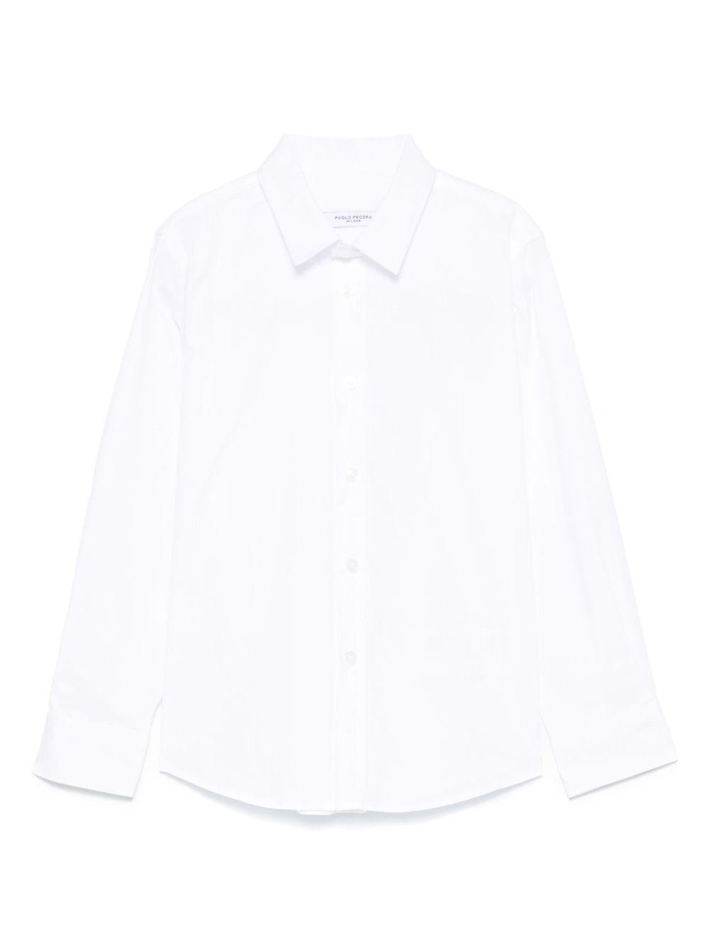 Camicia per bambino Paolo Pecora Kids bianco con ricamo - Rubino Kids