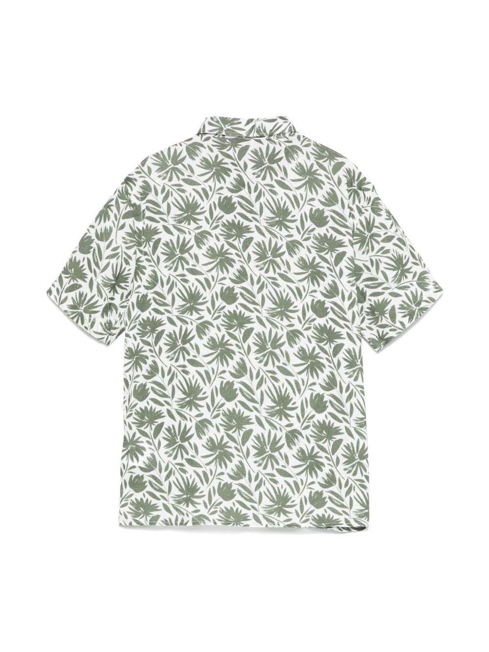 Camicia per bambino Paolo Pecora Kids bianco con stampa floreale - Rubino Kids