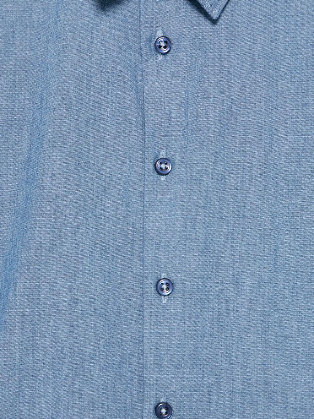 Camicia per bambino Paolo Pecora Kids blu con mini targhetta con logo - Rubino Kids