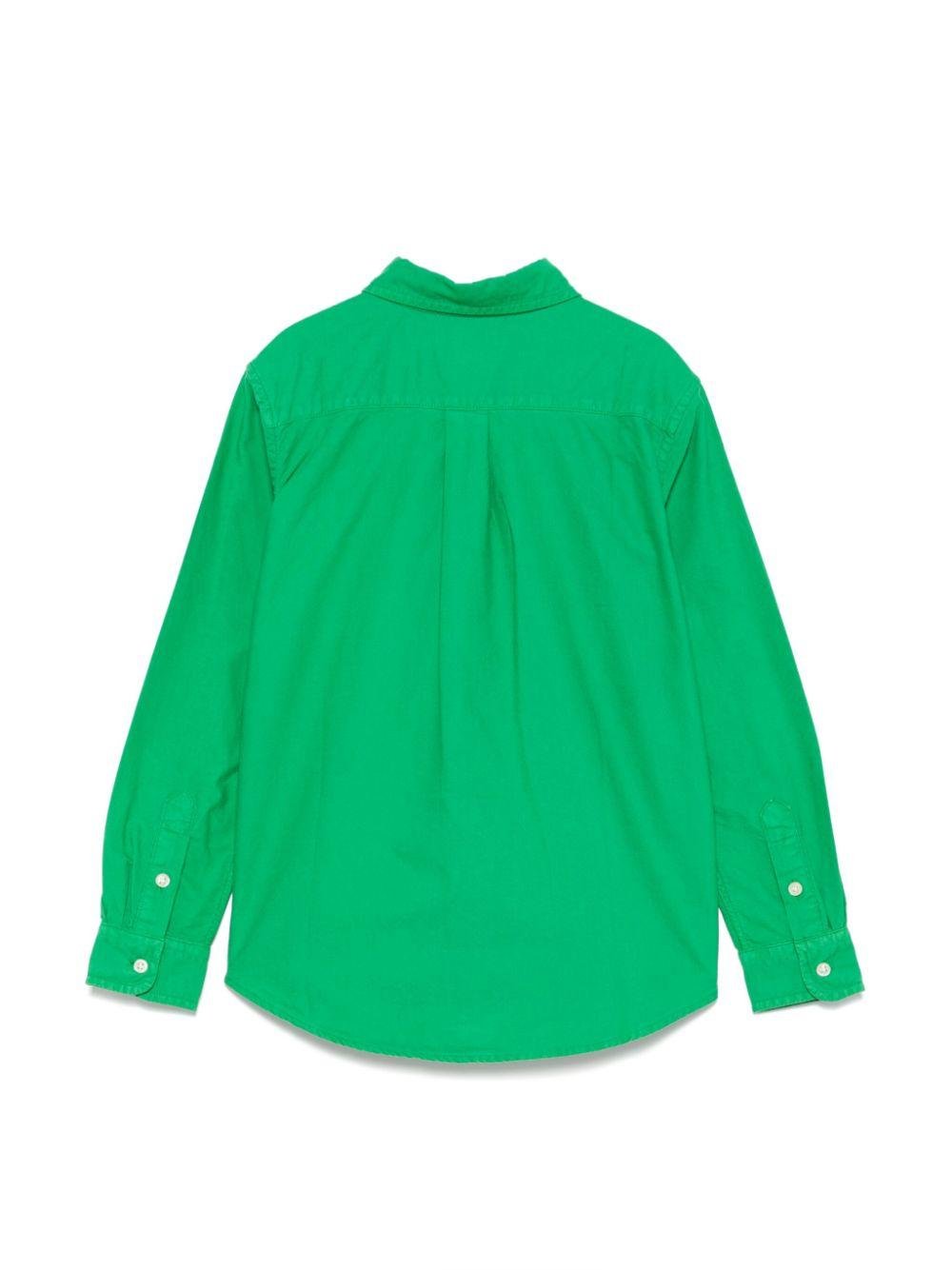 Camicia per bambino Polo Ralph Lauren Kids verde con ricamo Polo Pony - Rubino Kids