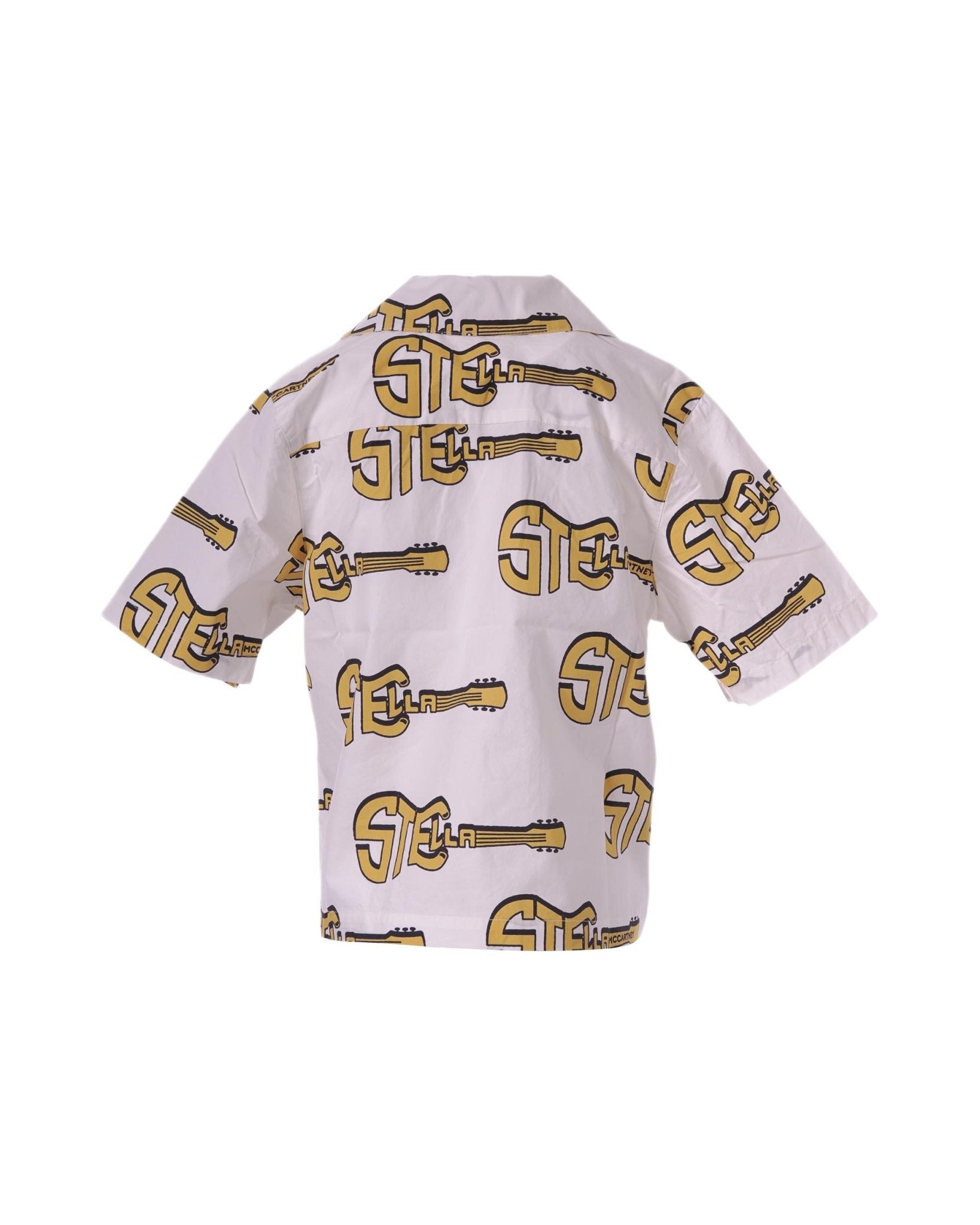 Camicia per bambino Stella McCartney Kids bianca con stampo logo chitarra - Rubino Kids