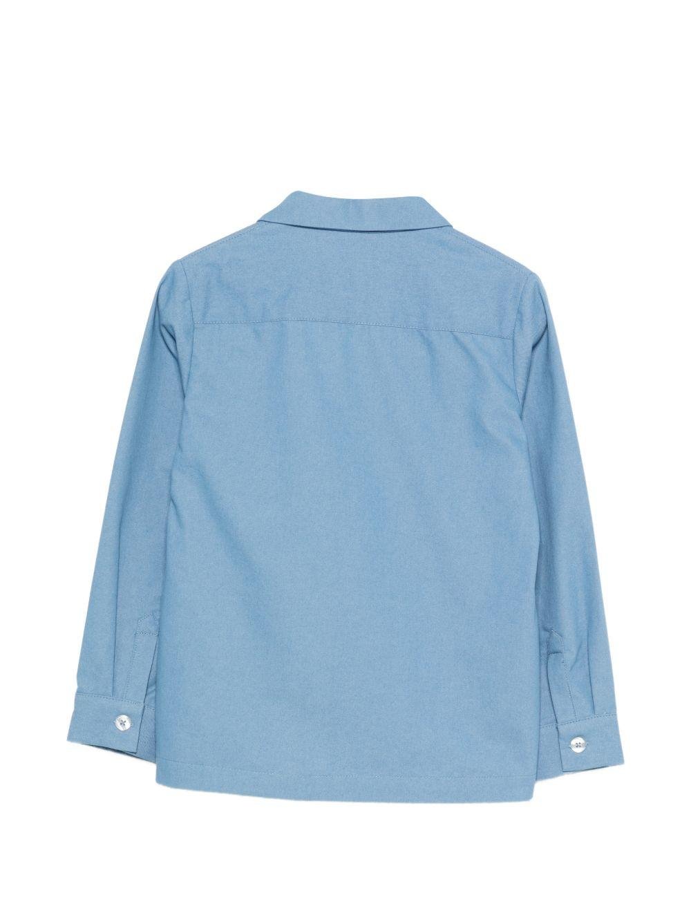 Camicia per bambino TRUSSARDI JUNIOR azzurra con taschino - Rubino Kids