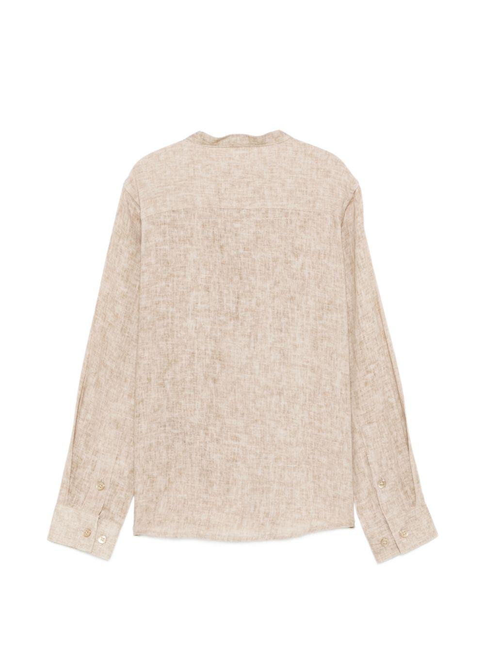 Camicia per bambino Trussardi Junior beige con ricamo logo sul davanti - Rubino Kids