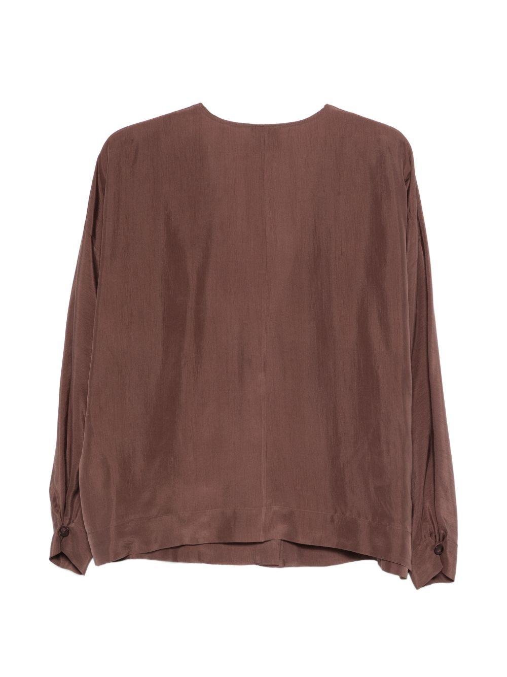 Camicia per donna Alysi marrone con scollo a V - Rubino Kids