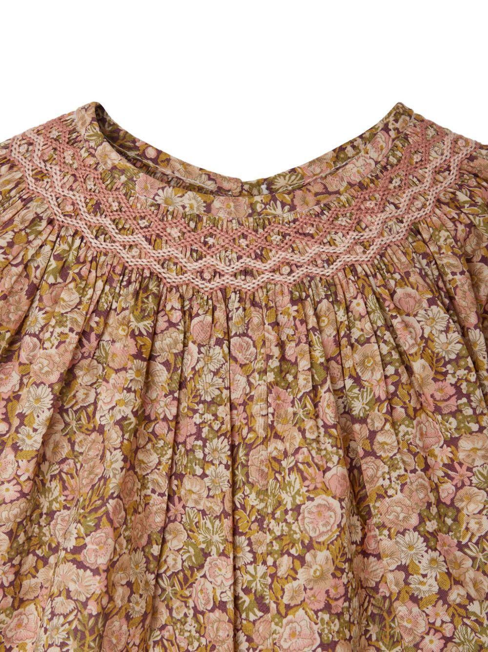 Camicia per neonata bonpoint rosa con scollo arricciato e polsini con ruches - Rubino Kids